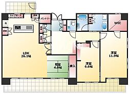 セイワパレス玉造 3LDKの間取図画像