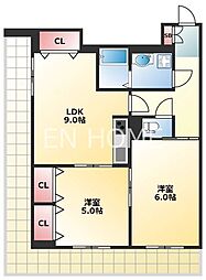 グランシャリオ高津 7階2LDKの間取り