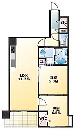 IBCレジデンスウェスト 2LDKの間取図画像