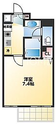 LiAnge難波 1Kの間取図画像