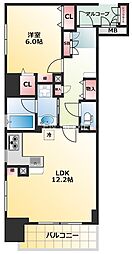 Aden上本町 1LDKの間取図画像