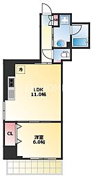 ディオスカーボ難波 1LDKの間取図画像