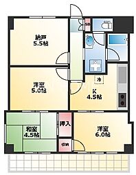 ライオンズマンション上本町第2 3SKの間取図画像