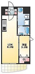 ラシーヌ日本橋 1LDKの間取図画像