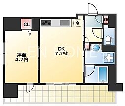 セイワパレス玉造駅前 1DKの間取図画像