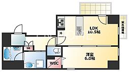LaCASA石ケ辻 1LDKの間取図画像