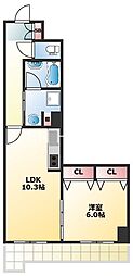 サージュ天王寺 1LDKの間取図画像