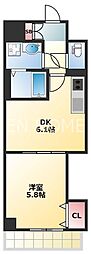 フクダ不動産上本町マンション 1DKの間取図画像