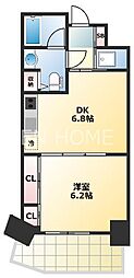 ドゥーエなんば南 1DKの間取図画像