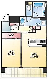 リーガル四ツ橋2 1LDKの間取図画像