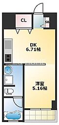 ゼウスニューヨーク五番街 1DKの間取図画像
