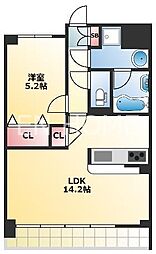 ベルンガーデン上本町 1LDKの間取図画像