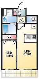 プレサンス高津公園ディオ 1LDKの間取図画像
