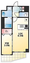 ステージグランデ堺筋本町 1LDKの間取図画像