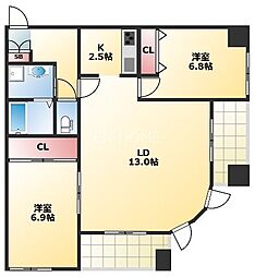 DUKE21 2LDKの間取図画像