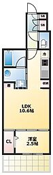 UrbanexHommachi2 1LDKの間取図画像
