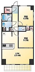 プレサンス心斎橋レヨン 2LDKの間取図画像