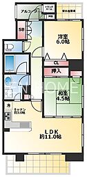 Aden上本町 2LDKの間取図画像