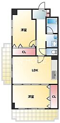 日生ロイヤルマンション高津 2LDKの間取図画像