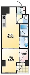 アーデンタワー北堀江 1LDKの間取図画像