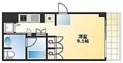 アーデンタワー南堀江 1Kの間取図画像