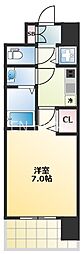 セイワパレス玉造上町台 1Kの間取図画像