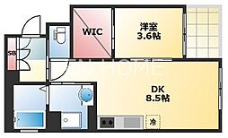 アリス・マナーガーデン谷町 1LDKの間取図画像