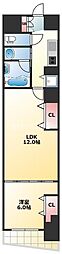 ルラーシェナンバ 1LDKの間取図画像