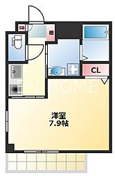 ラシーヌ天王寺 1Kの間取図画像