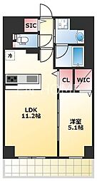 ラ・メゾンヴェール上町 1LDKの間取図画像
