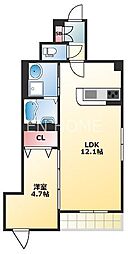 ヘーベルメゾン天王寺 1LDKの間取図画像