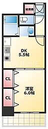 朝日プラザ高津2 1LDKの間取図画像