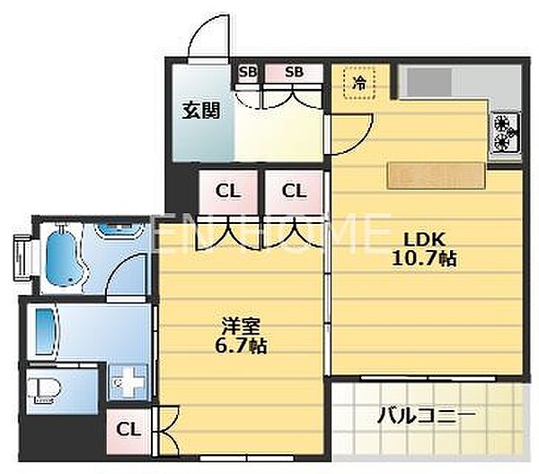 リーガル靭公園南 1003｜大阪府大阪市西区靱本町２丁目(賃貸マンション1LDK・10階・44.32㎡)の写真 その2