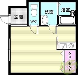 アクティー神戸 ワンルームの間取図画像