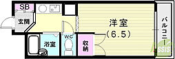 ハイツヤマネ 1Kの間取図画像
