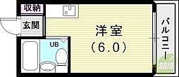 スカイコート 1Kの間取図画像
