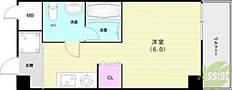 パラディッソコート ワンルームの間取図画像
