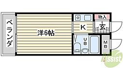 アネックス戸崎 1Kの間取図画像