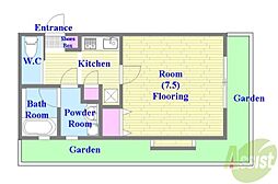 ワコーレヴィアーノ須磨離宮前 1Kの間取図画像