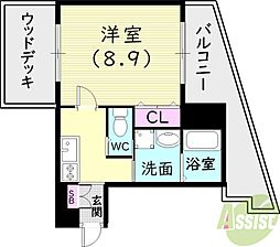 真野マンション 1Kの間取図画像