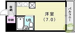 リッチライフ伊川谷 1Kの間取図画像