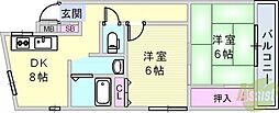 ペルソンヌ 2DKの間取図画像
