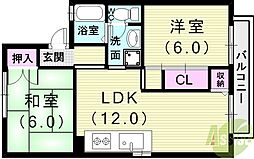 ネオアネックス 2LDKの間取図画像