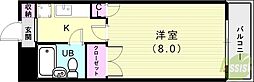 Kヒルズ 1Kの間取図画像