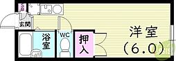 ルーラル ワンルームの間取図画像