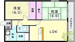 LaVistaHirose 2LDKの間取図画像