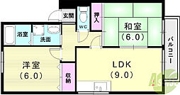 パークレット 2LDKの間取図画像
