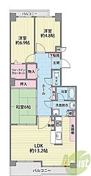 メゾン名谷 3LDKの間取図画像