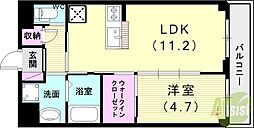 ベース 1LDKの間取図画像