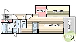 シャトー・ド・メール 1LDKの間取図画像